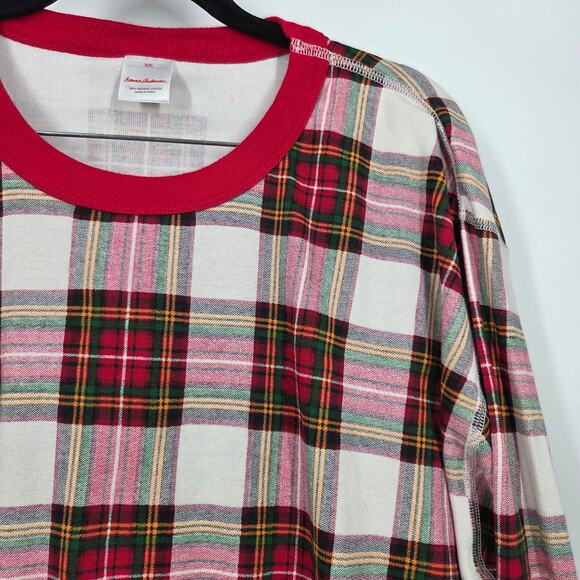 Hanna Anderson Adult Men’s XXL Christmas Plaid Pajama Set Flannel Red - Picture 2 of 8